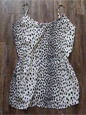 Reformation Womens Dalmatian Spotted Coquette Shirt Dress Ivory Black Spotted 1X